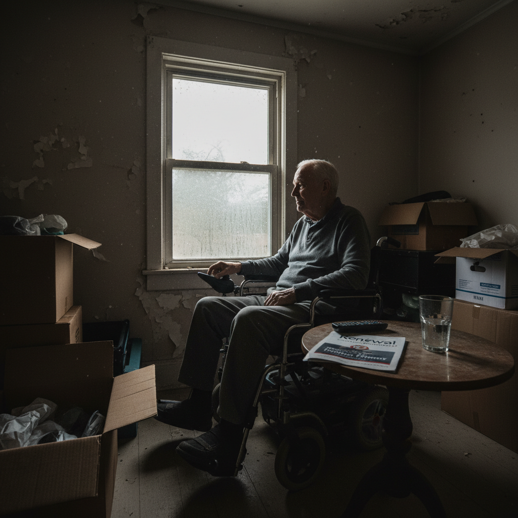 sad and depress disabled man desiring to be healed, regain mobility, and have a life